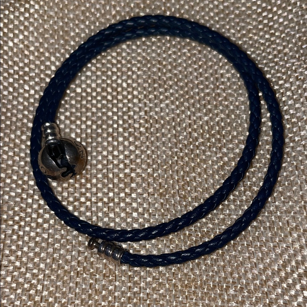 Navy wrap bracelet by Pandora